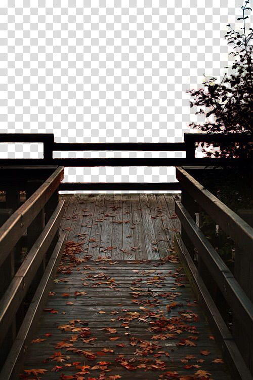 Fall, brown wooden bridge transparent background PNG clipart