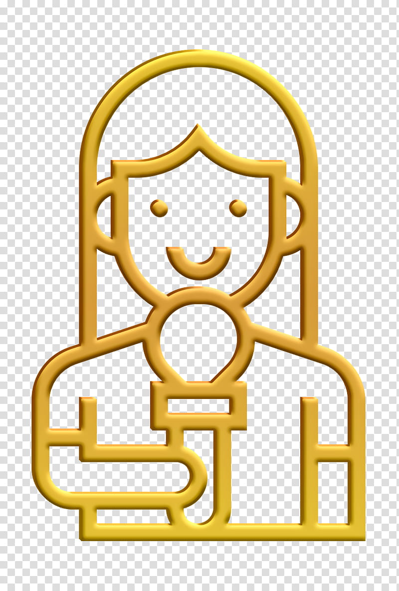 announcer icon broadcaster icon journalist icon, Newscaster Icon, Press Icon, Yellow, Line, Symbol transparent background PNG clipart