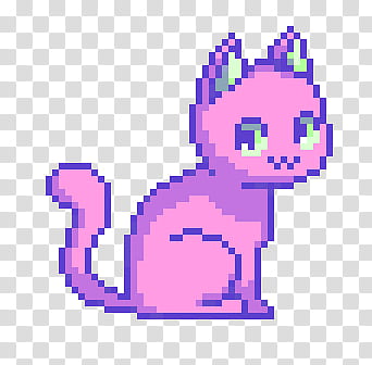 Pixel, pink cat pixilated transparent background PNG clipart