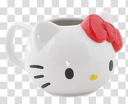 Hello Kitty Set, white ceramic Hello Kitty mug transparent background PNG clipart