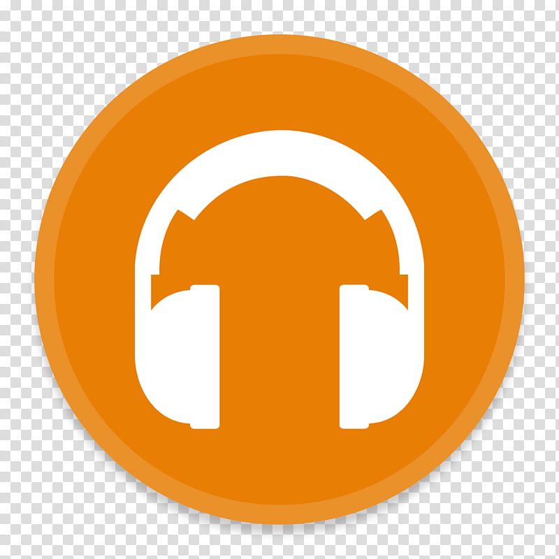 Button UI   Google, round orange and white headphones icon transparent background PNG clipart