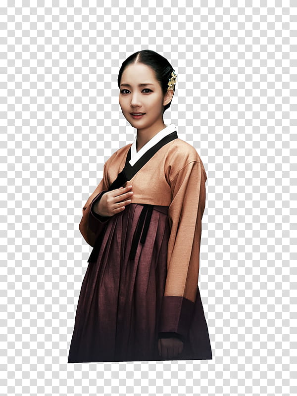 woman in brown traditional Korean dress transparent background PNG clipart