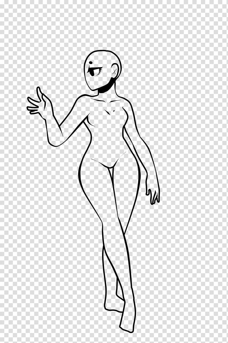 FU Female Adoptable Base, female character walking illustration transparent...