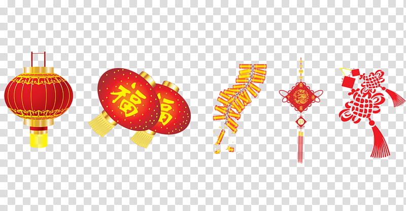 Chinese New Year Firecracker, Lantern, Fu, Holiday, Bainian, Festival, Orange transparent background PNG clipart