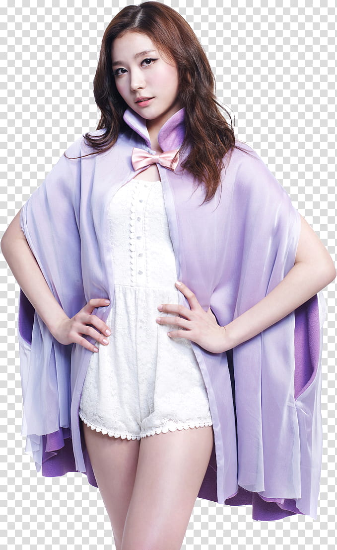 Yooyoung Hello Venus, woman wearing purple robe and white romper transparent background PNG clipart