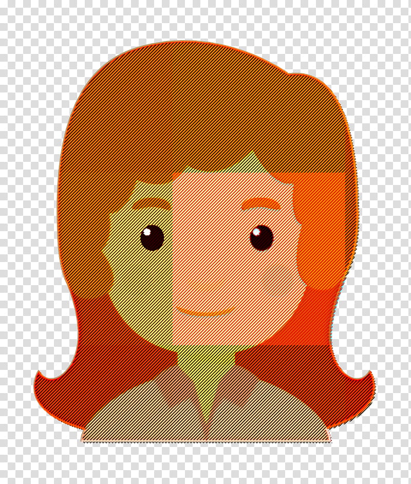 Woman icon people icon Young Avatar icon, Girl Icon, Cartoon, Face, Red, Head, Nose, Cheek transparent background PNG clipart