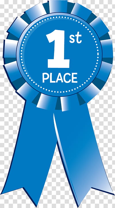 Blue Background Ribbon, Blue Ribbon, Place Award Ribbon, Amscan Ribbon 1st Place Recognition, Rosette, Electric Blue, Logo transparent background PNG clipart