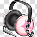 iTunes Icon , Pinkstar Power_x, pink and black corded headphones transparent background PNG clipart