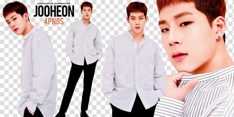 Monsta X Jooheon Fanclub book, Jooheon with text overlay transparent background PNG clipart