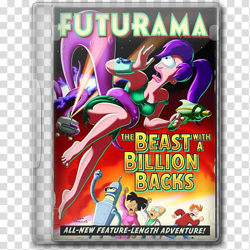 plastic dvd icons , Futurama, Beast with a billion backs transparent background PNG clipart