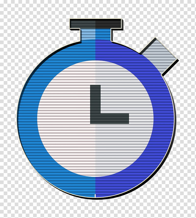 Timer icon Hockey icon Chronometer icon, Blue, Electric Blue, Symbol, Circle, Logo, Sign transparent background PNG clipart