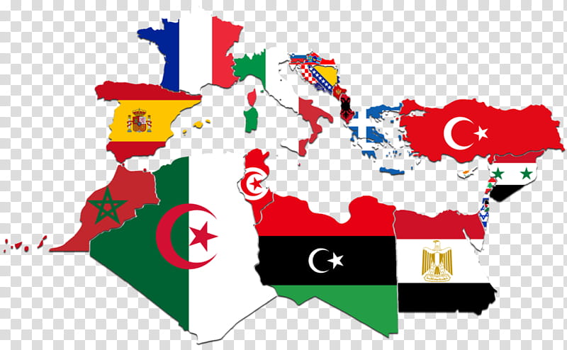 Mediterranean Countries Flag-Map, assorted country flags transparent background PNG clipart