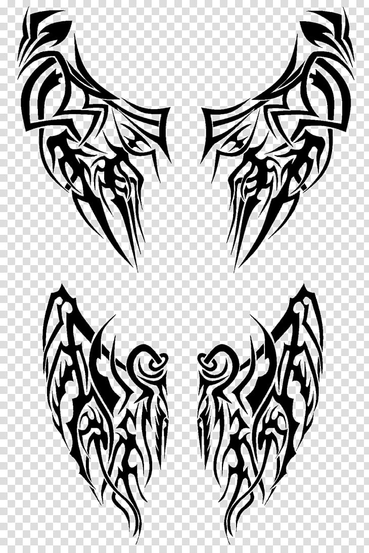 Tribal wings tattoo vector image  Public domain vectors