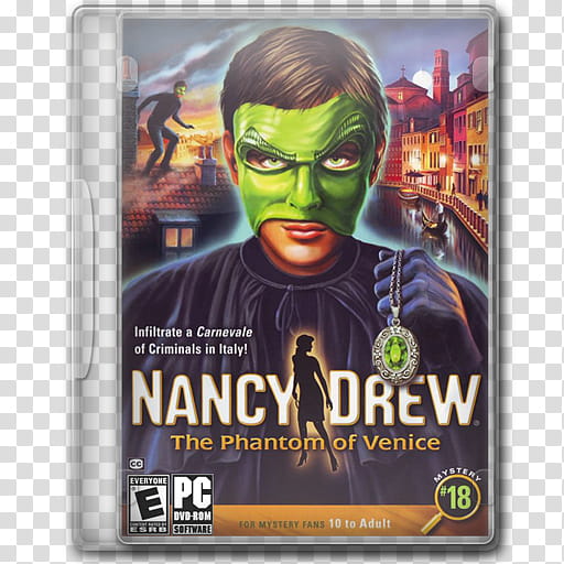 Game Icons , Nancy-Drew--The-Phantom-of-Venice, Nancy Drew The Phantom of Venice DVD-Rom case transparent background PNG clipart