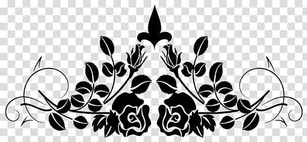 black floral transparent background PNG clipart