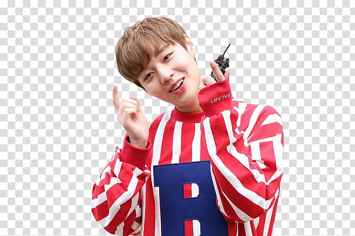 park jihoon, man wearing white and red striped sweatshirt transparent background PNG clipart