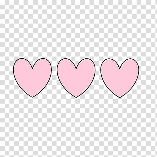 , three heart pink illustrations transparent background PNG clipart