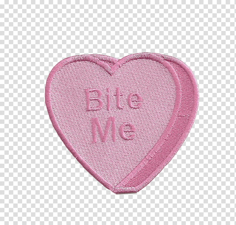 Aesthetic pink mega , pink Bite me embroidery transparent background PNG clipart