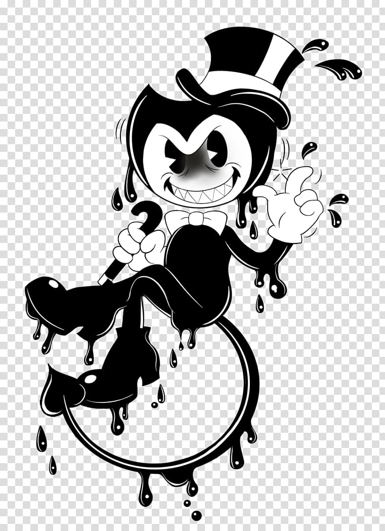 Bendy And The Ink Machine, Black And White
, Visual Arts, Cuphead, Drawing, Video Games, Digital Art, Fan Art transparent background PNG clipart