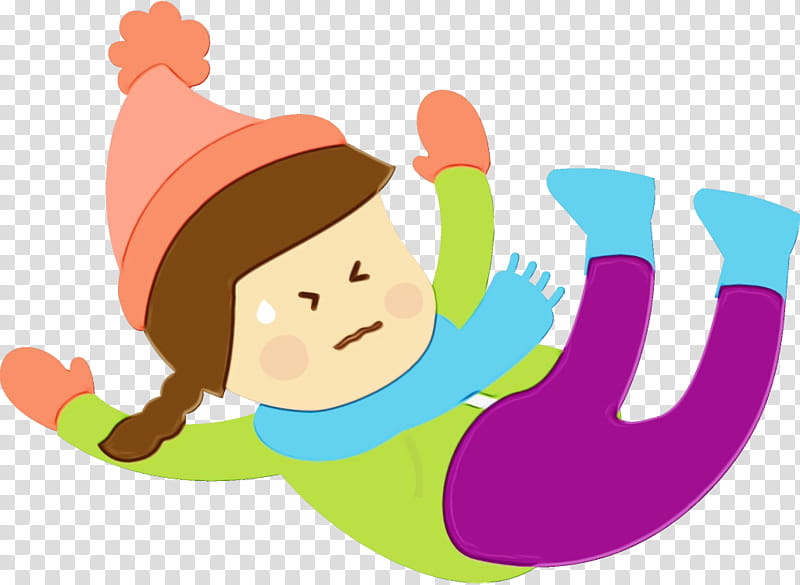 cartoon child finger fun happy, Ice Skating, Winter
, Kids, Watercolor, Paint, Wet Ink, Cartoon transparent background PNG clipart