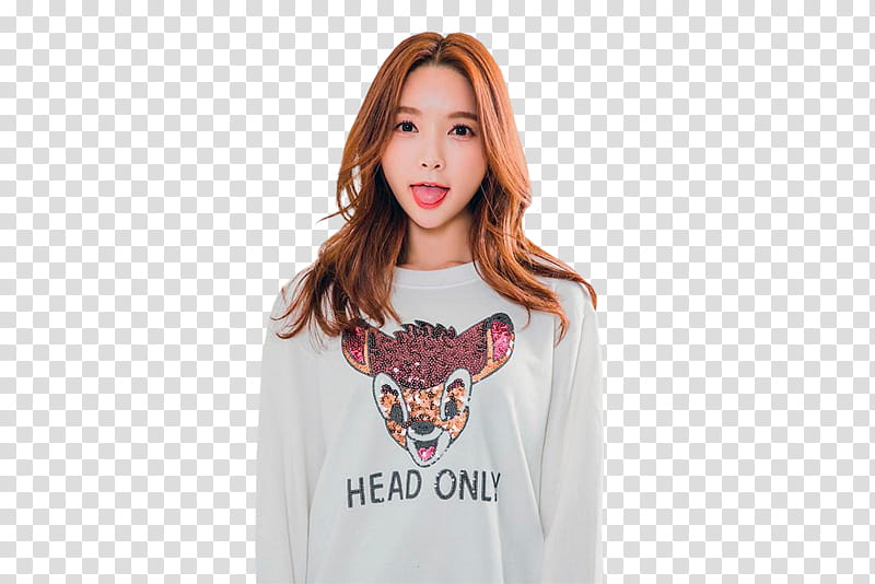 PARK SOO YEON, woman in white top showing tongue transparent background PNG clipart