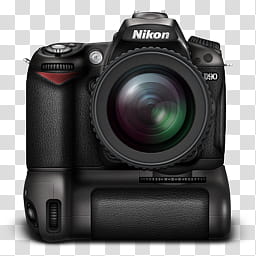 Nikon D Icon, , black Nikon DSLR camera illustration transparent background PNG clipart