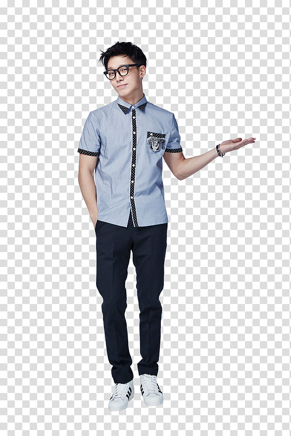 iKON Smart P, man wearing gray button-up top transparent background PNG clipart