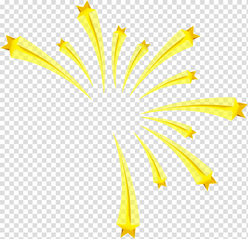 Yellow Star, Festival, Radiation, Pentagram, Flower, Line, Plant, Tree transparent background PNG clipart