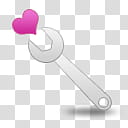 Girlz Love Icons , options, gray wrench and pink heart illustration transparent background PNG clipart