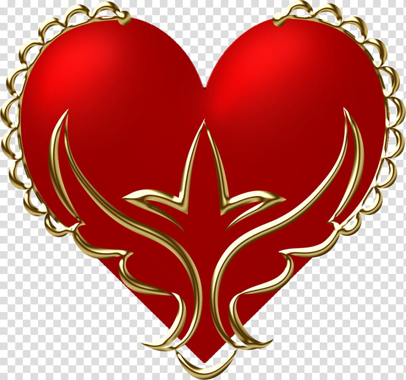 Valentine hearts , red and gold heart illustration transparent background PNG clipart