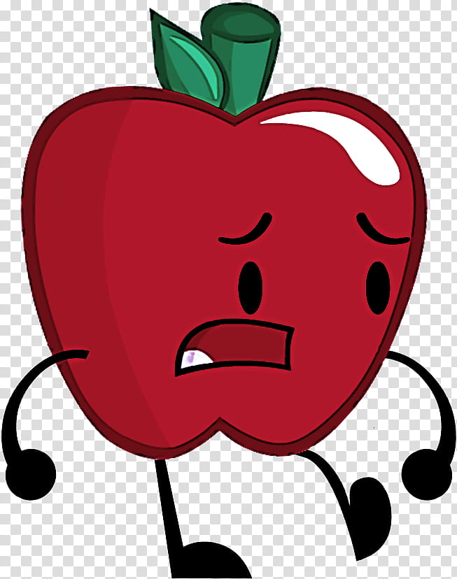 red cartoon facial expression green head, Cheek, Fruit, Smile, Nose transparent background PNG clipart