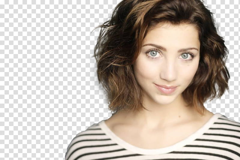 EMILY RUDD, woman in black and white striped crew-neck top transparent background PNG clipart
