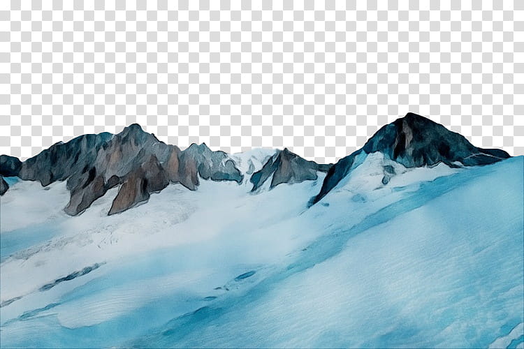 mountainous landforms glacial landform mountain glacier polar ice cap, Watercolor, Paint, Wet Ink, Nunatak, Mountain Range, Ridge transparent background PNG clipart