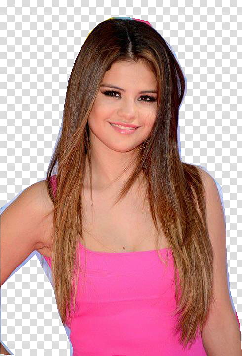 selena Gomez Teen Choice A , Selena Gomes wearing pink spaghetti-strap top transparent background PNG clipart