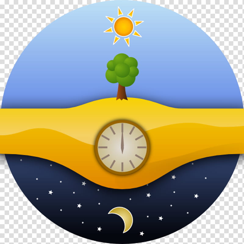 Clock, Night, Daytime, Night Sky, Noon, Yellow, Circle transparent background PNG clipart