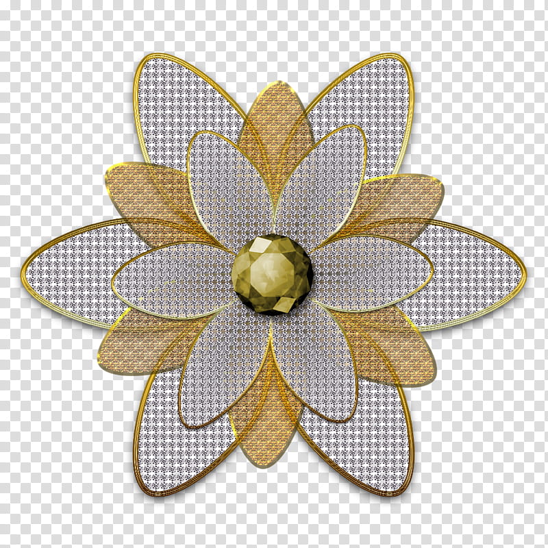 Decorative flowerses in, jeweled white and gold flower art transparent background PNG clipart