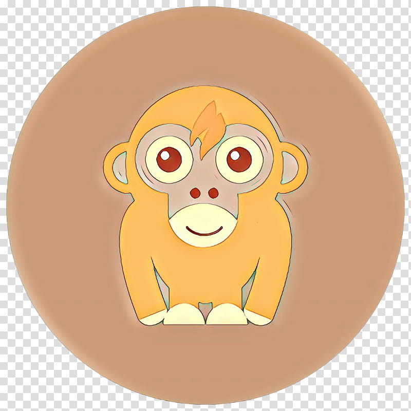 cartoon head yellow plate tableware, Cartoon, Old World Monkey transparent background PNG clipart