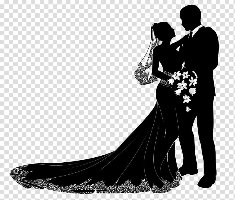 bride and groom silhouette clipart