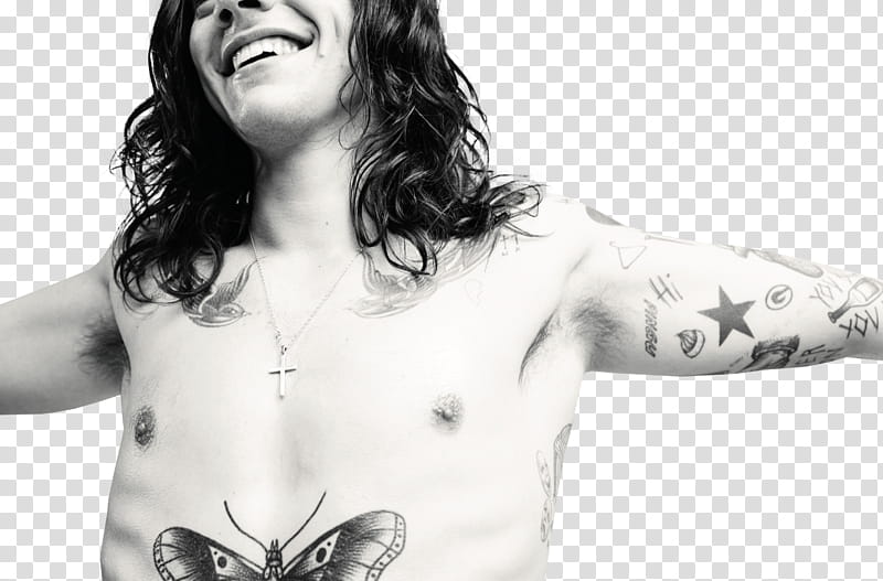 Harry Styles, man with tattoos transparent background PNG clipart