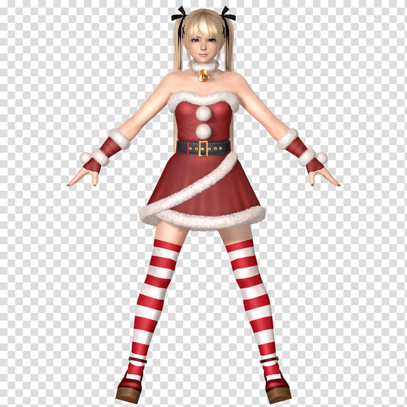 Marie Rose Santa :Newyear Gift:, woman wearing red and white Santa Claus themed dress transparent background PNG clipart