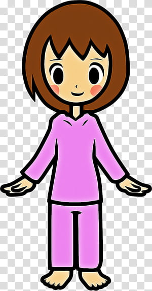 little girl in pajamas clipart