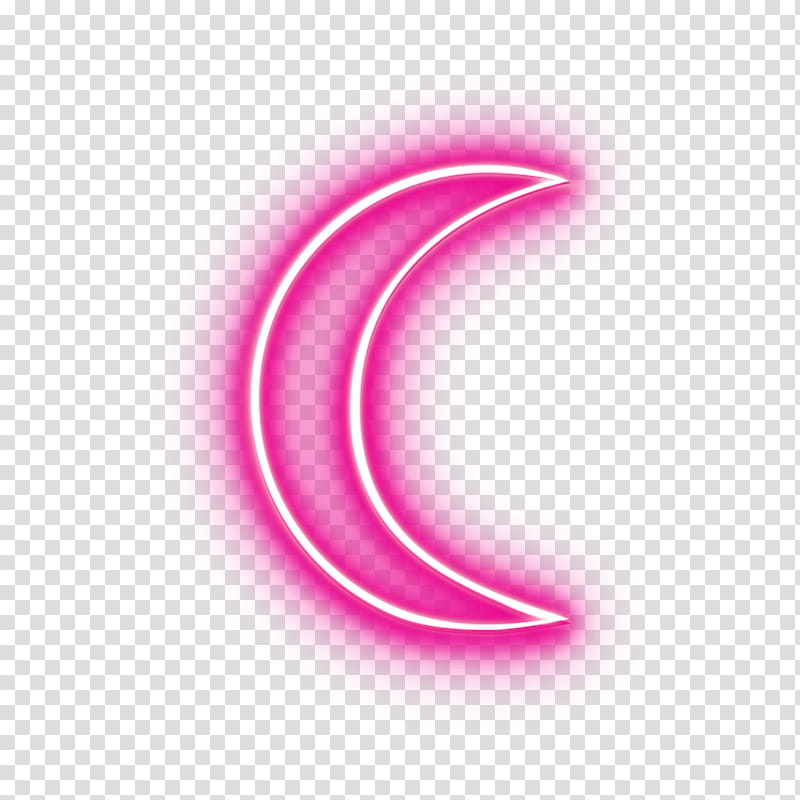 Crescent Moon, Sticker, Neon, PicsArt Studio, Pink, Desktop , Neon Sign, Sky transparent background PNG clipart