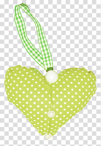 green and white polka-dot heart pillow transparent background PNG clipart