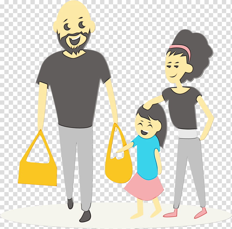 Family Cartoon Zoe Trent Child Shopping, Watercolor, Paint, Wet Ink, Birthday
, Drawing, People, Fun transparent background PNG clipart