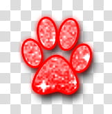 Huellas Glitter, red paw transparent background PNG clipart