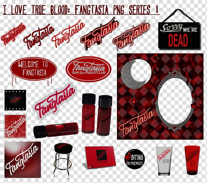 I LOVE TRUE BLOOD FANGTASIA S , wall mirror with text overlay transparent background PNG clipart