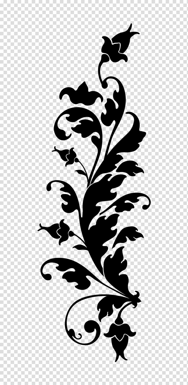 black floral art transparent background PNG clipart