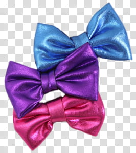 Ribbon Set, blue, purple, and red bow ties transparent background PNG clipart