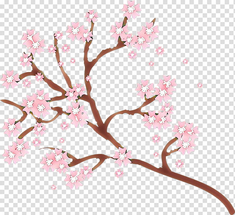 Cherry blossom, Cartoon, Branch, Flower, Plant, Pink, Tree, Spring transparent background PNG clipart