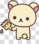 cute item, bear holding paint brush icon transparent background PNG clipart